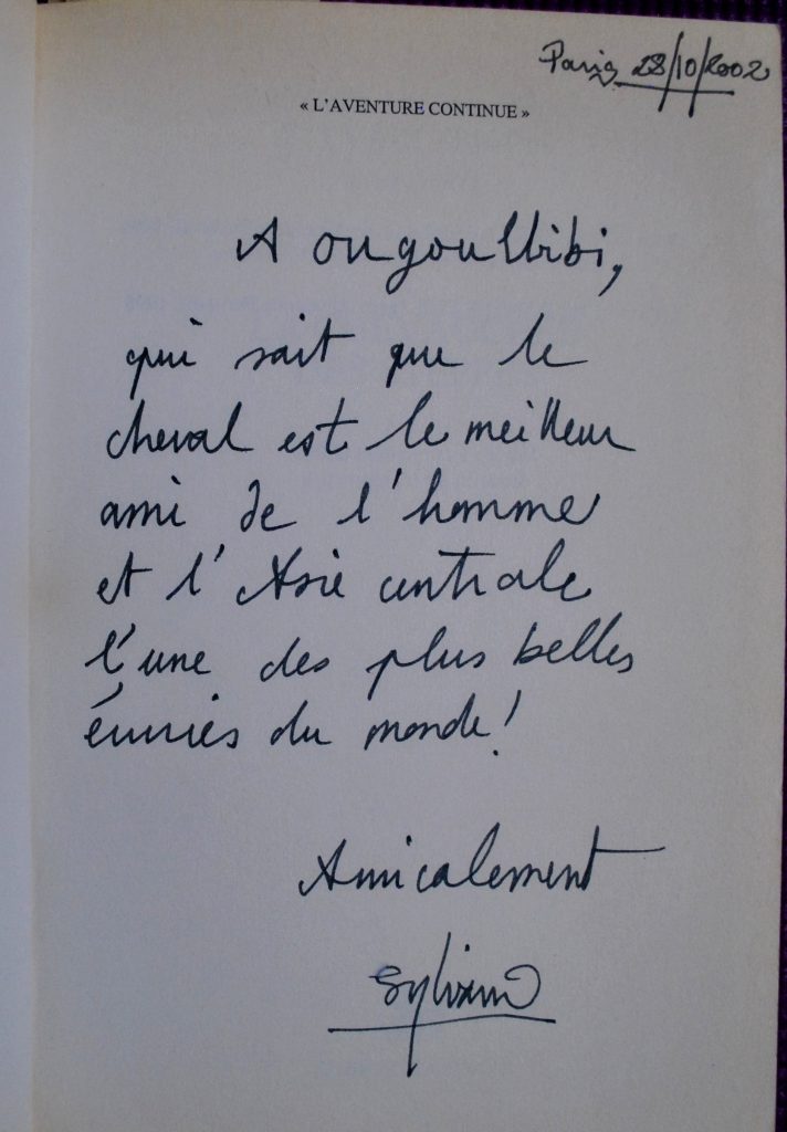 Sylvain Tesson Autographe pour le livre "La Chevauchée de Steppes"